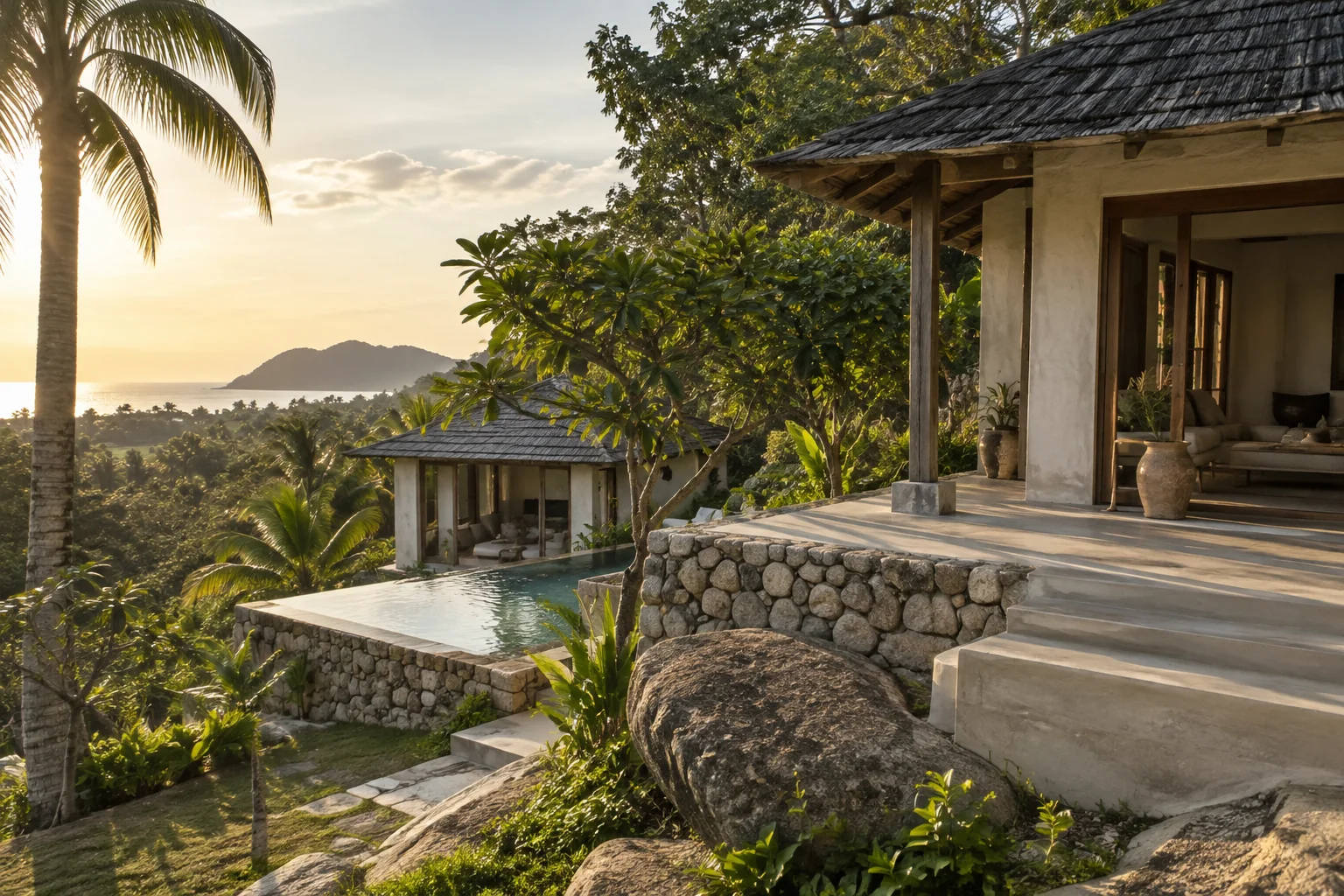 A modest tropical property ensemble illustrating the page topic with realistic spacing