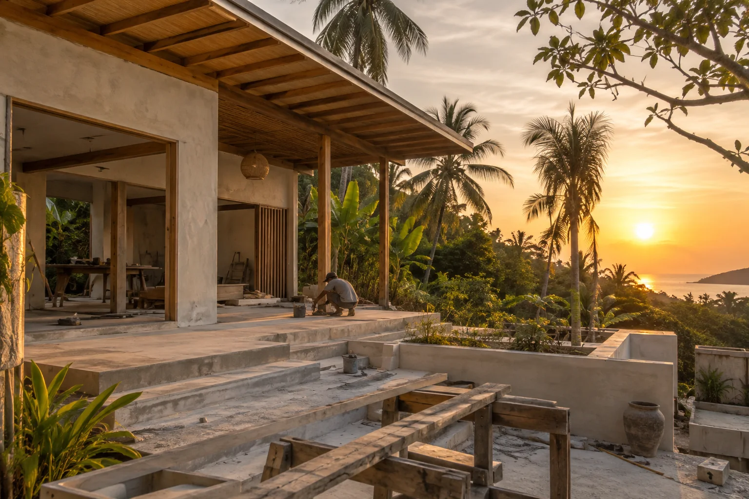 A plausible modest tropical building project illustrating the page topic