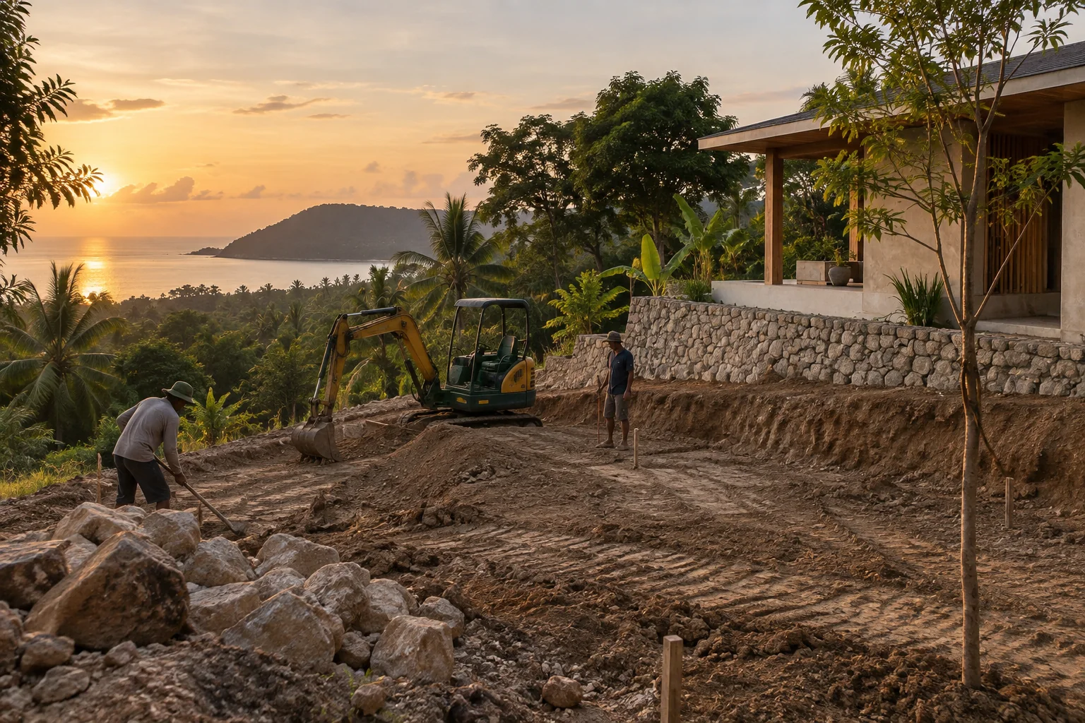A plausible modest tropical building project illustrating the page topic