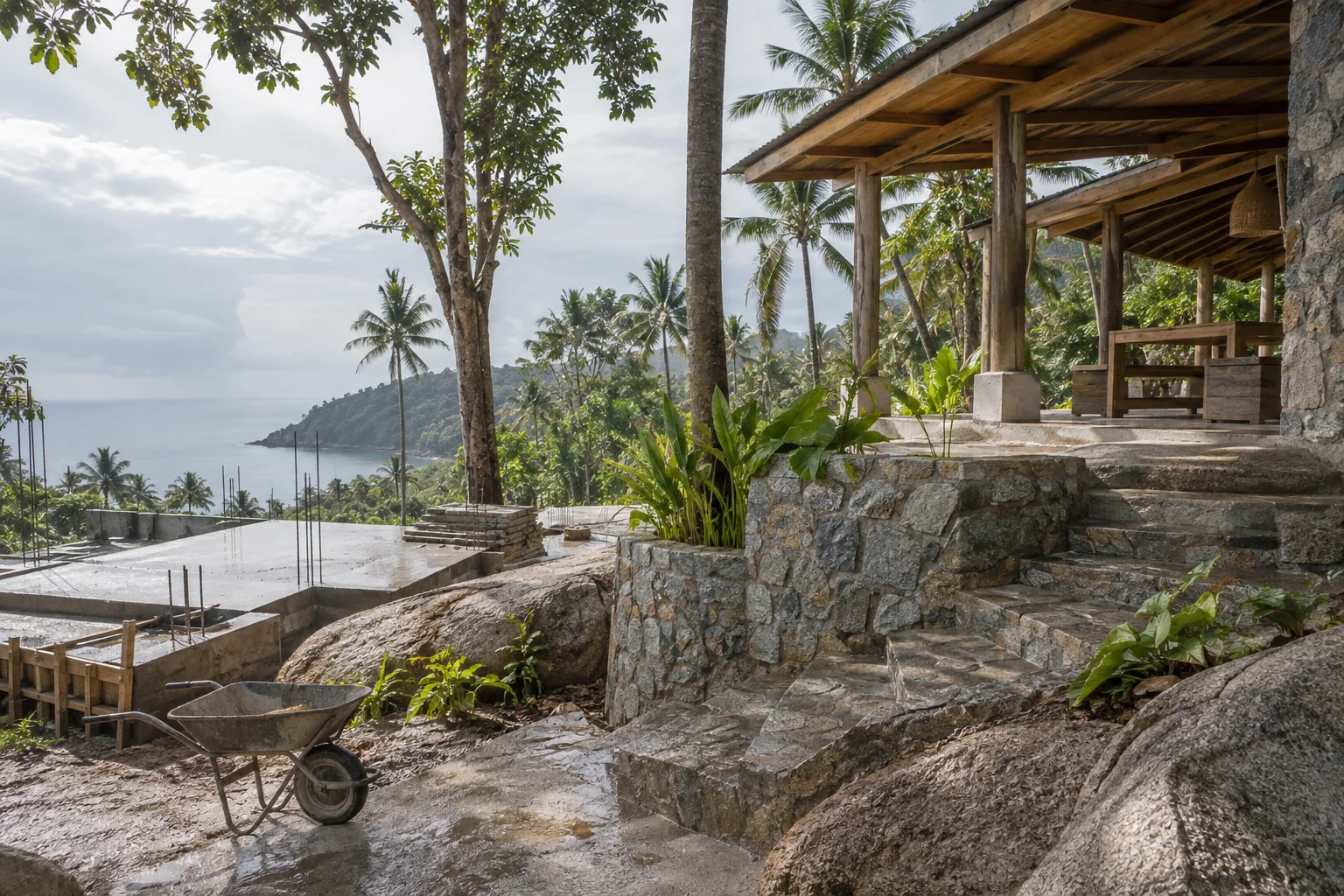 A plausible modest tropical building project illustrating the page topic