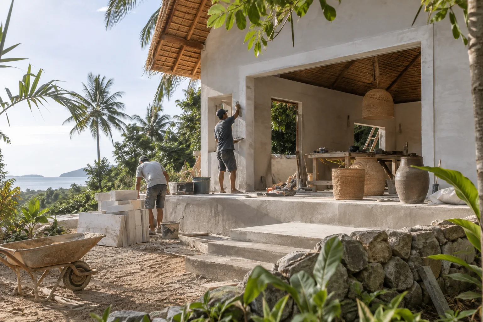 A plausible modest tropical building project illustrating the page topic