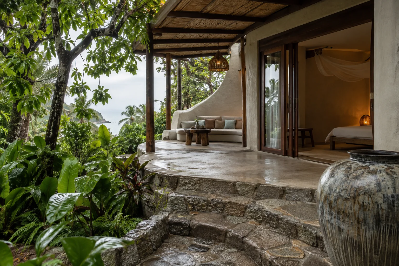 A close architectural view of the premises showing functional space and realistic furnishings
