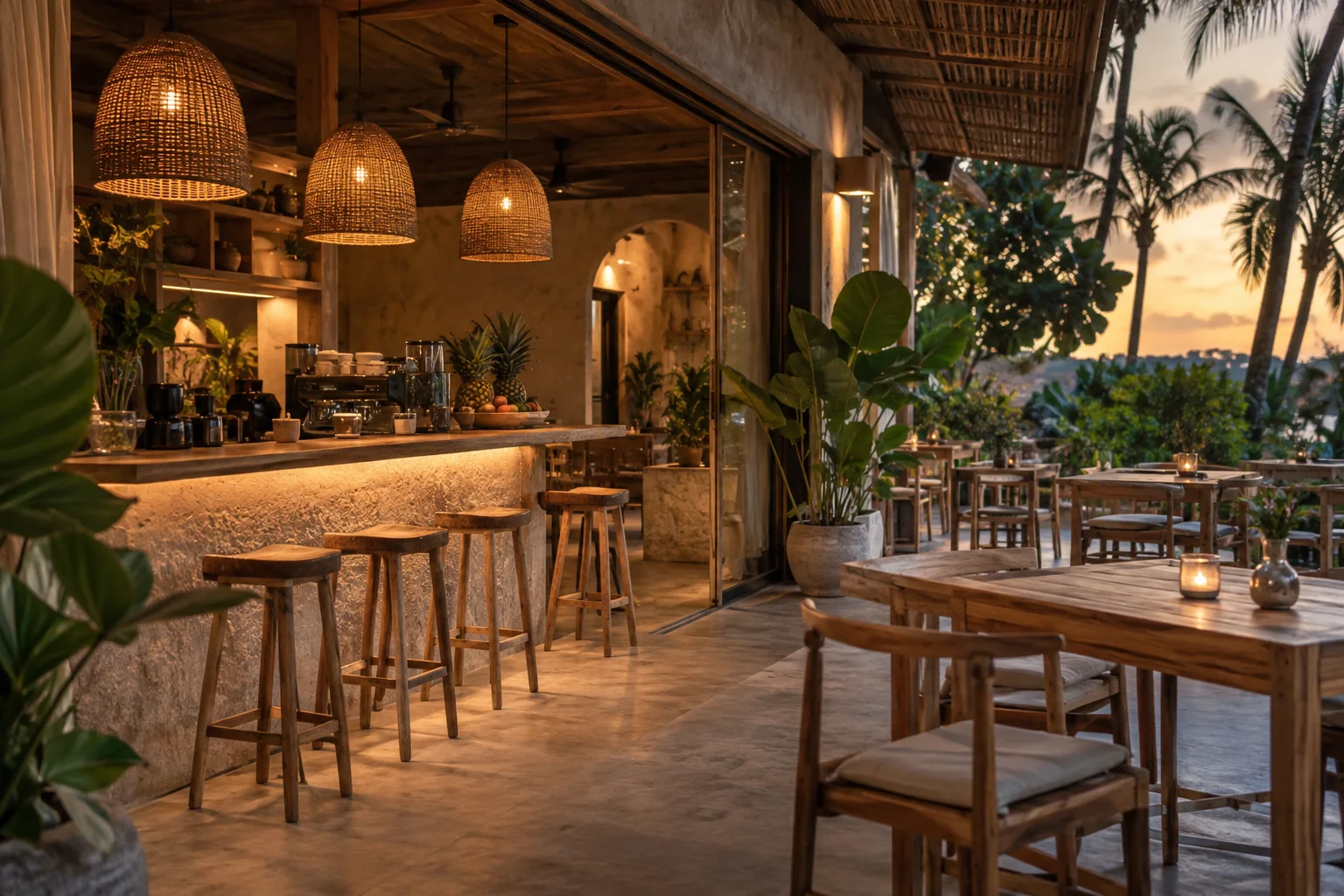A close architectural view of the premises showing functional space and realistic furnishings