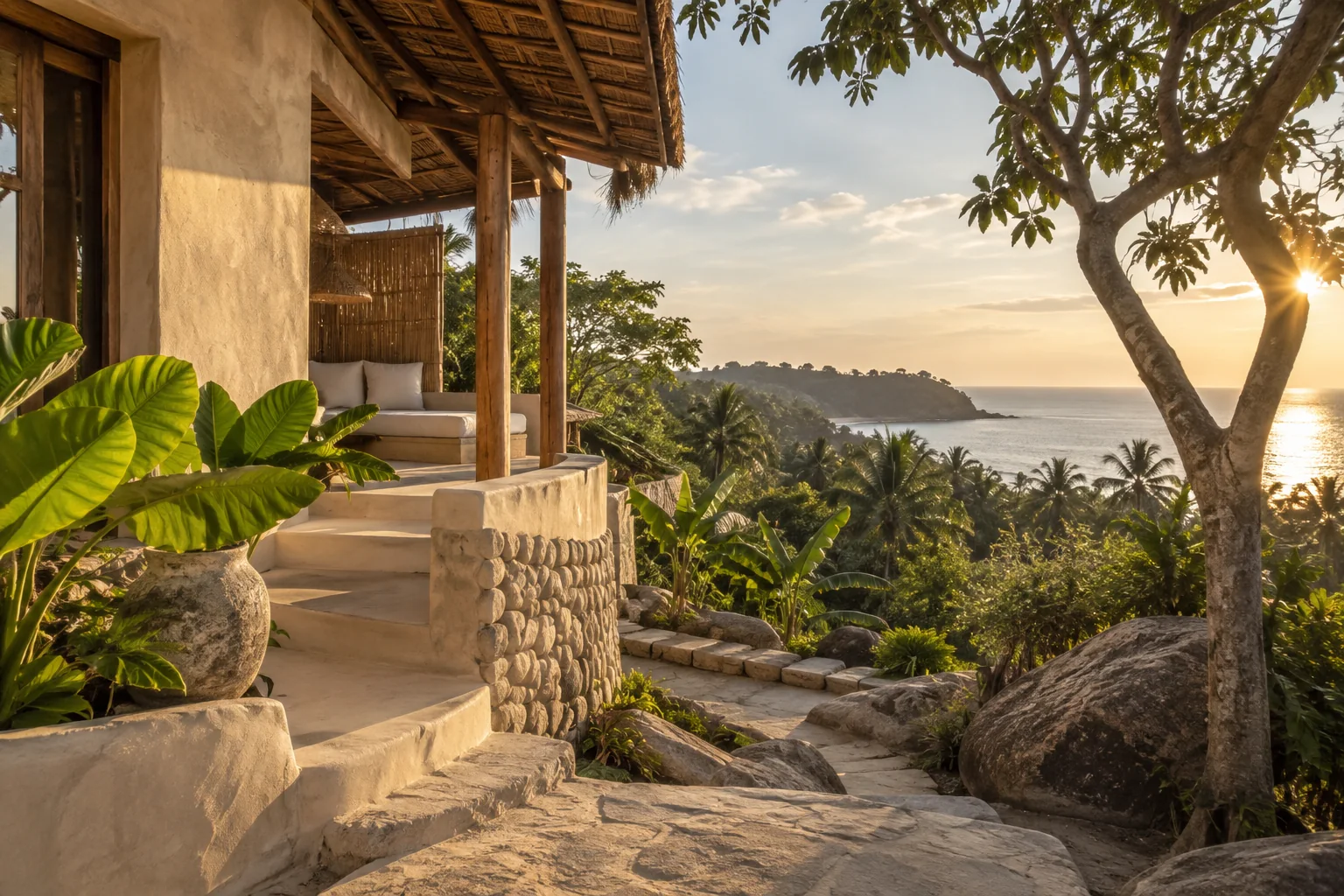 Tropical island architectural landscape, Koh Phangan