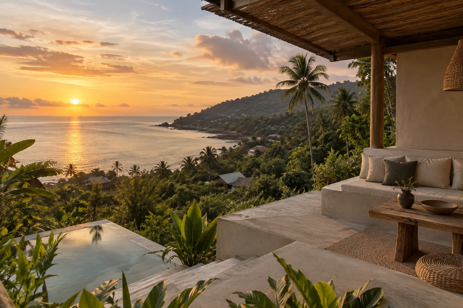 Tropical island architectural landscape, Koh Phangan