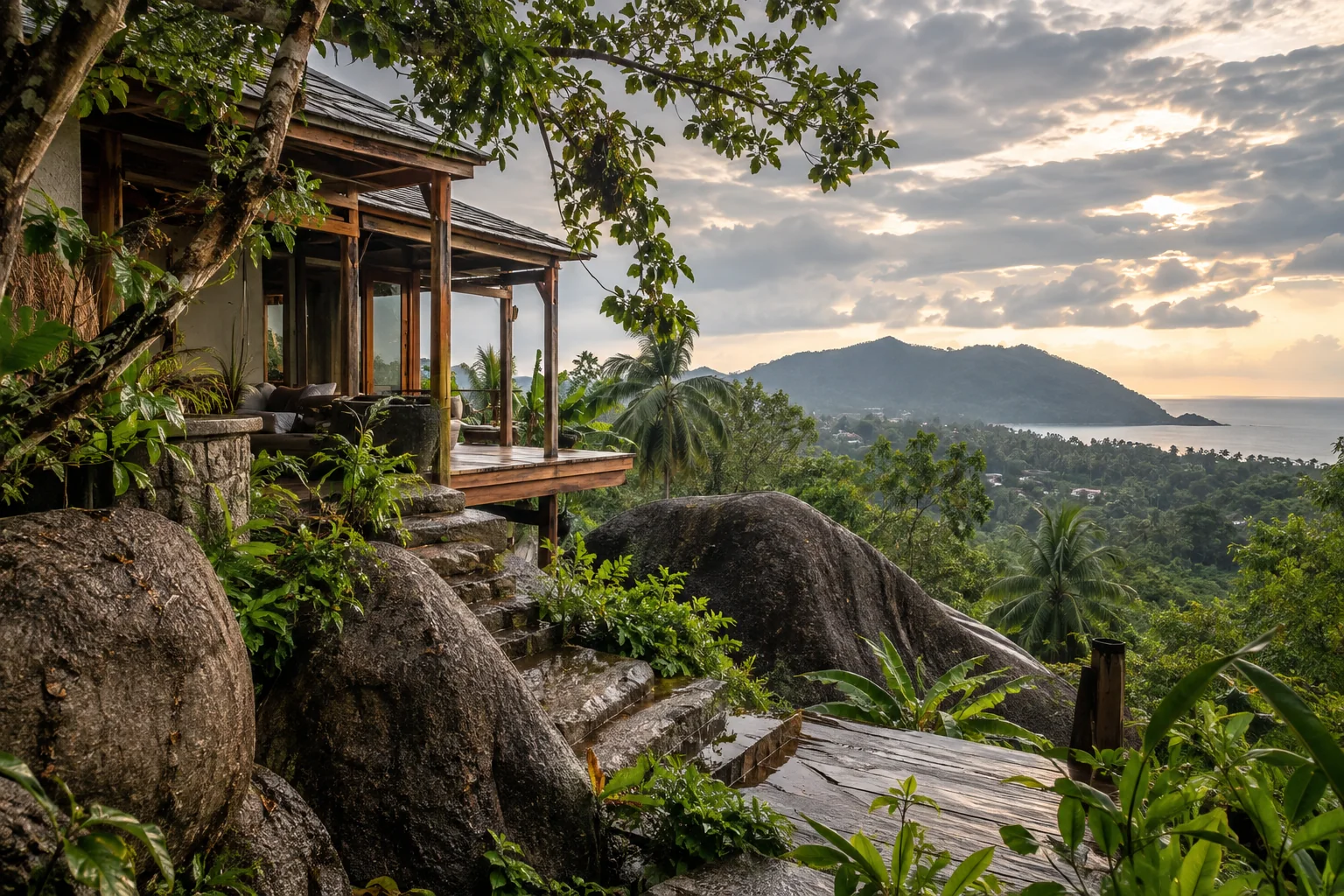 Tropical island architectural landscape, Koh Phangan