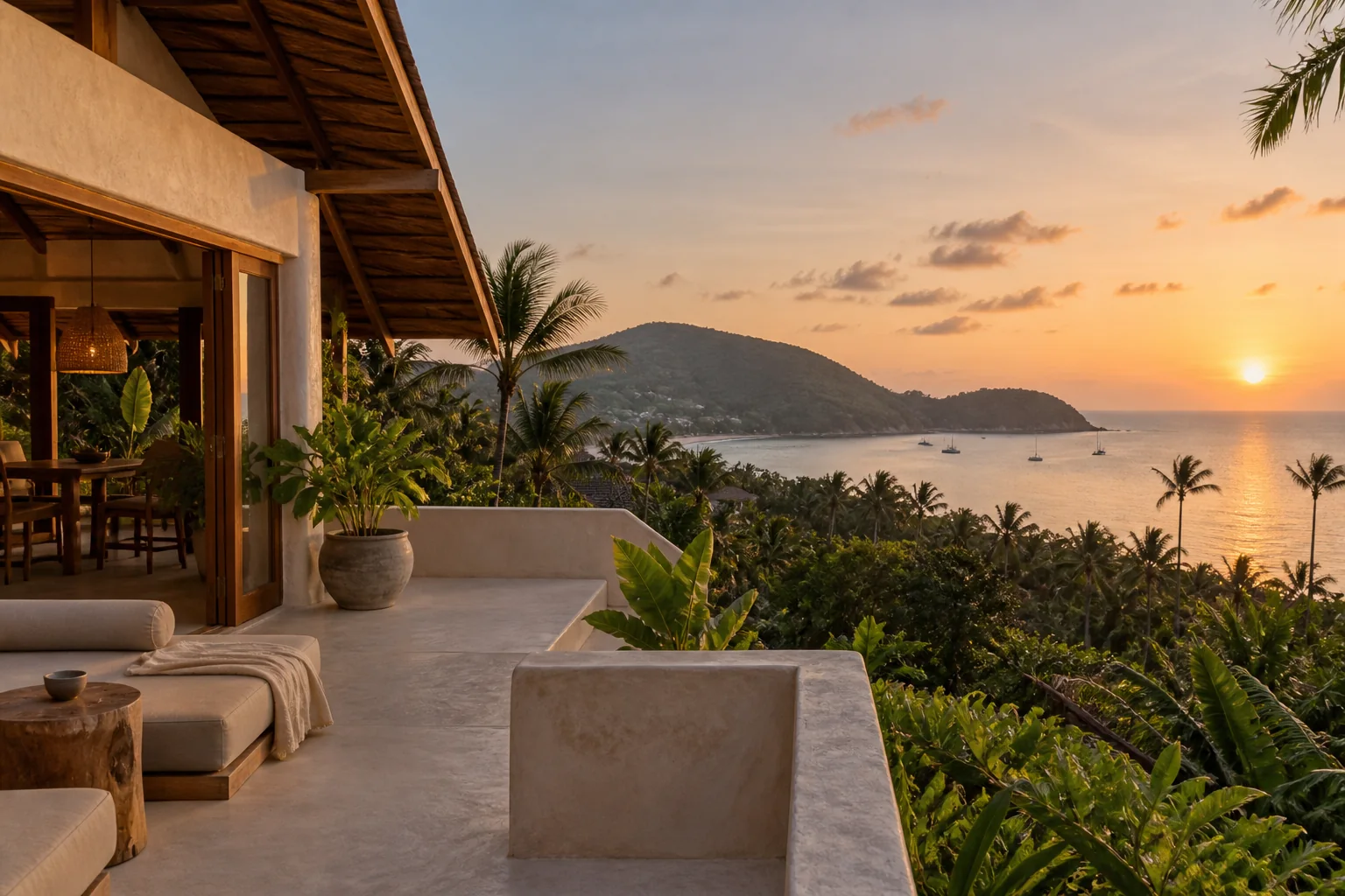 Tropical island architectural landscape, Koh Phangan