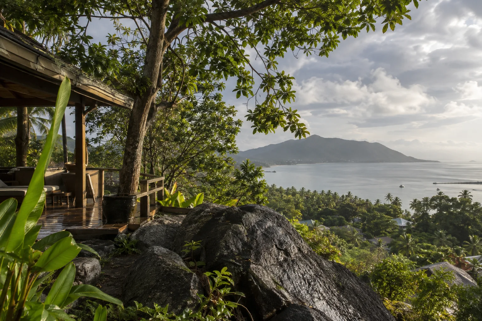 Tropical island architectural landscape, Koh Phangan