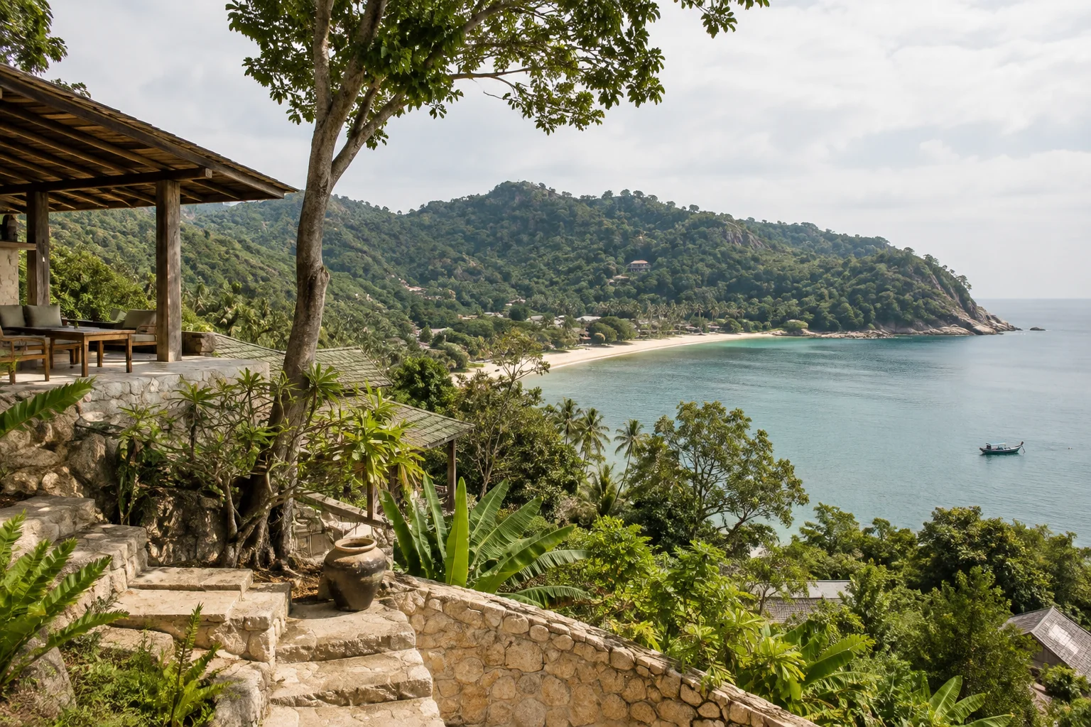 Tropical island architectural landscape, Koh Phangan