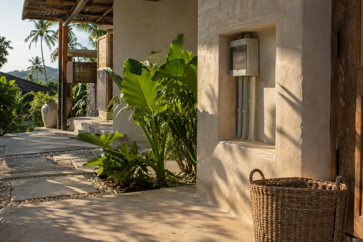 A third, closer scene showing a relevant material, architectural or site detail