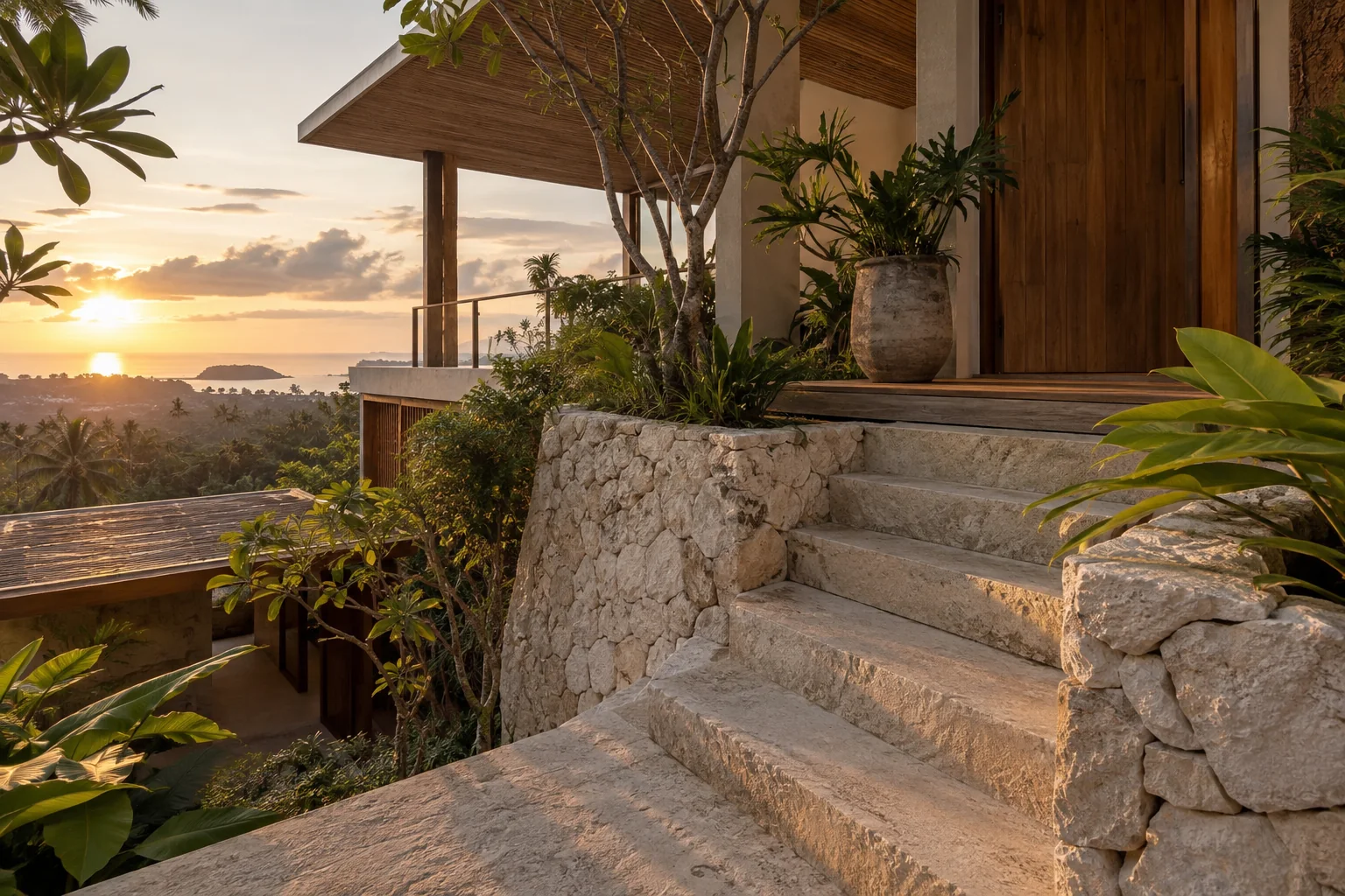 A third, closer scene showing a relevant material, architectural or site detail