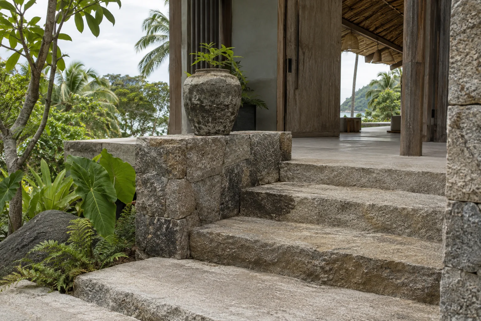 A third, closer scene showing a relevant material, architectural or site detail