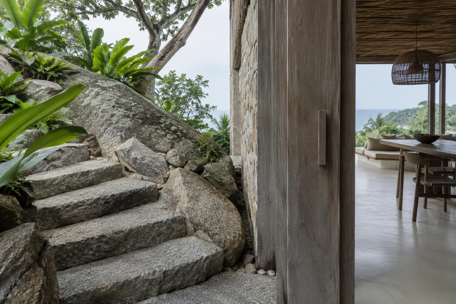 A third, closer scene showing a relevant material, architectural or site detail