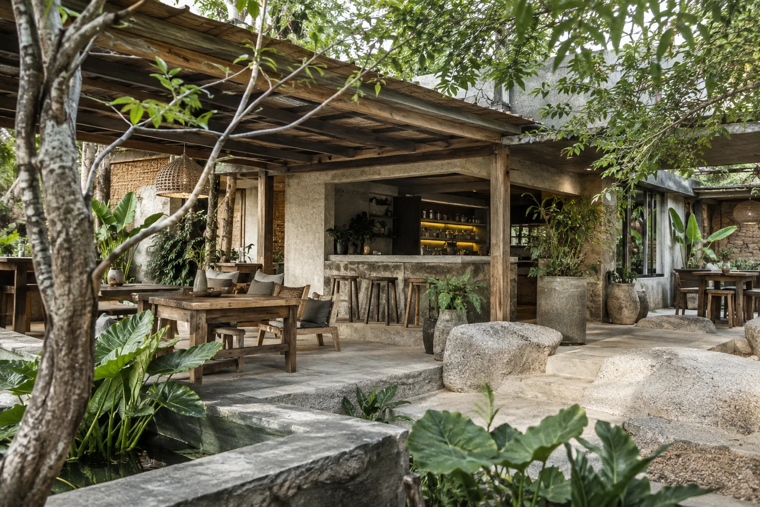 A close architectural view of the premises showing functional space and realistic furnishings