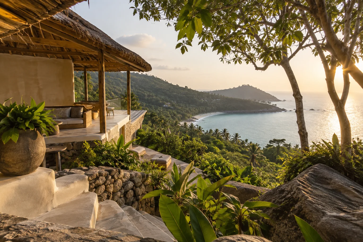 Tropical island architectural landscape, Koh Phangan